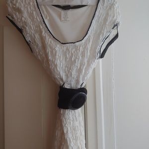 Textured Empire Top white top